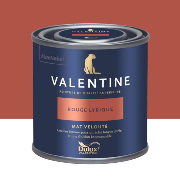 Peinture Valentine Mat Velouté Rouge Lyrique 0,125L- DULUX VALENTINE
