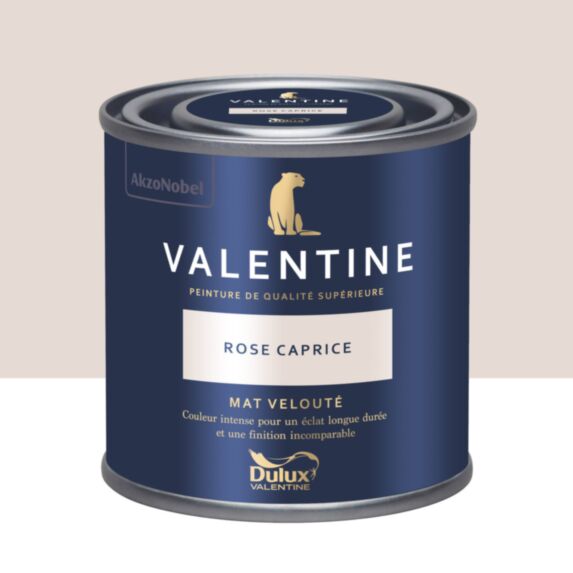 Peinture Valentine Mat Velouté Rose Caprice 0,125L- DULUX VALENTINE