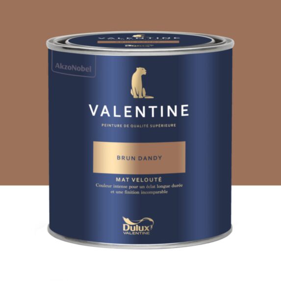 Peinture Valentine Mat Velouté Brun Dandy 0,5L- DULUX VALENTINE