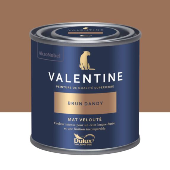 Peinture Valentine Mat Velouté Brun Dandy 0,125L- DULUX VALENTINE
