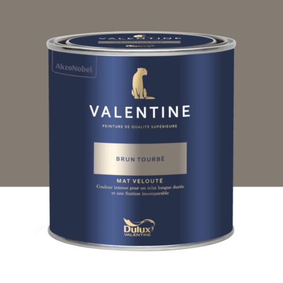 Peinture Valentine Mat Velouté Brun Tourbé 0,5L- DULUX VALENTINE