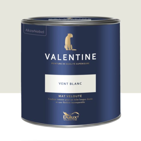 Peinture Valentine Mat Velouté Vent Blanc 2L- DULUX VALENTINE