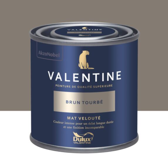 Peinture Valentine Mat Velouté Brun Tourbé 0,125L- DULUX VALENTINE