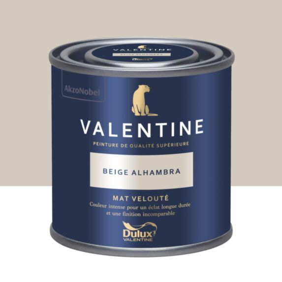 Peinture Valentine Mat Velouté Beige Alhambra 0,125L- DULUX VALENTINE