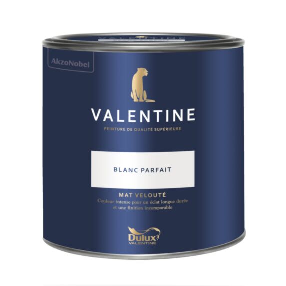 Peinture Valentine Mat Velouté Blanc Parfait 2L- DULUX VALENTINE