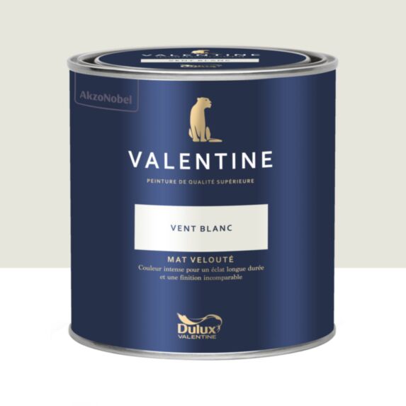Peinture Valentine Mat Velouté Vent Blanc 0,5L- DULUX VALENTINE