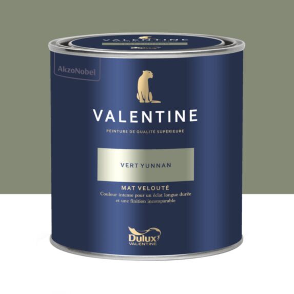Peinture Valentine Mat Velouté Vert Yunnan 0,5L- DULUX VALENTINE