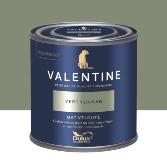 Peinture Valentine Mat Velouté Vert Yunnan 0,125L- DULUX VALENTINE