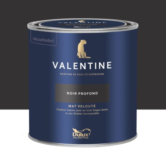 Peinture Valentine Mat Velouté Noir Profond 0,5L- DULUX VALENTINE
