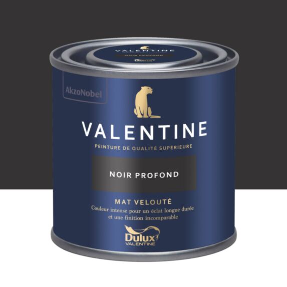 Peinture Valentine Mat Velouté Noir Profond 0,125L- DULUX VALENTINE