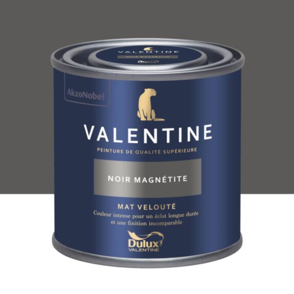 Peinture Valentine Mat Velouté Noir Magnétite 0,125L- DULUX VALENTINE