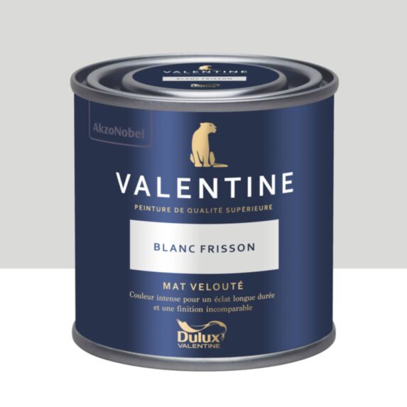 Peinture Valentine Mat Velouté Blanc Frisson 0,125L- DULUX VALENTINE