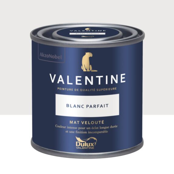 Peinture Valentine Mat Velouté Blanc Parfait 0,125L- DULUX VALENTINE