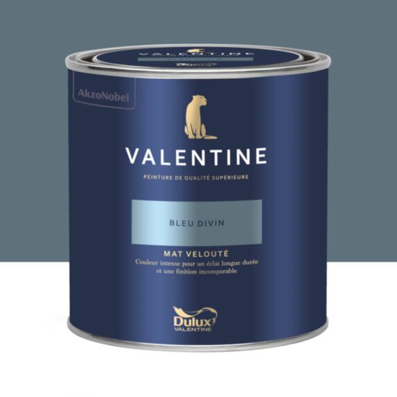Peinture Valentine Mat Velouté Bleu Divin 0,5L- DULUX VALENTINE