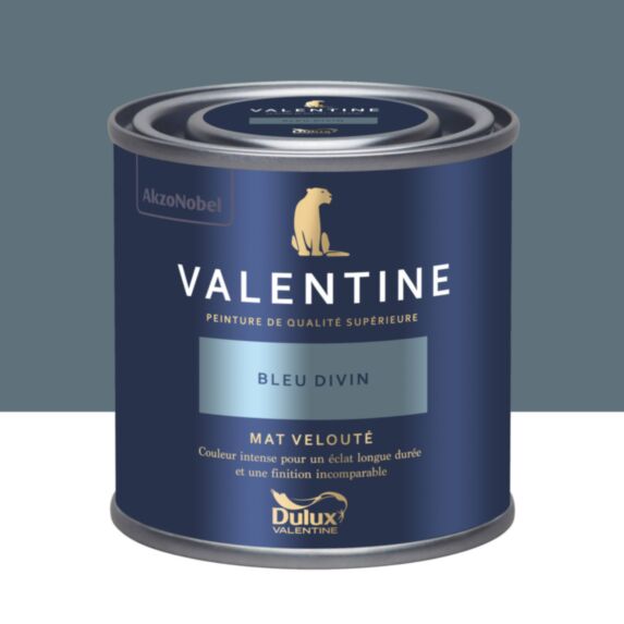 Peinture Valentine Mat Velouté Bleu Divin 0,125L- DULUX VALENTINE