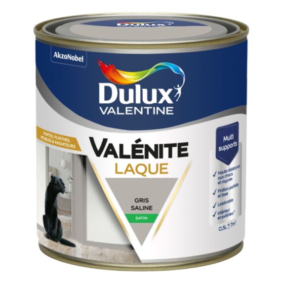 Peinture laque acrylique Valénite gris saline satin 0,5L - DULUX VALENTINE