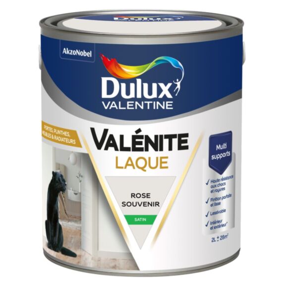 Peinture Boiseries Laque Acrylique Valénite Rose Souvenir Satin 2L - DULUX VALENTINE