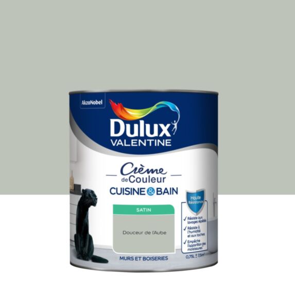 Peinture Crème de Couleur Cuisine et Bain Satin Douceur de l'Aube 0,75L - DULUX VALENTINE