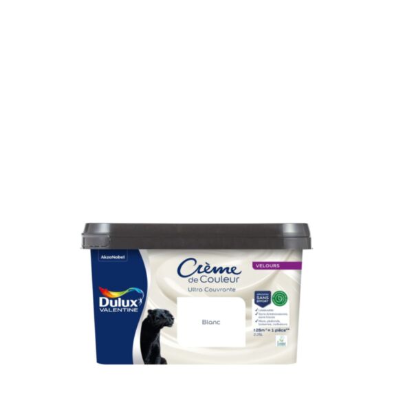 Peinture Crème de Couleur Biosourcé Velours Blanc 2,25 l - DULUX VALENTINE