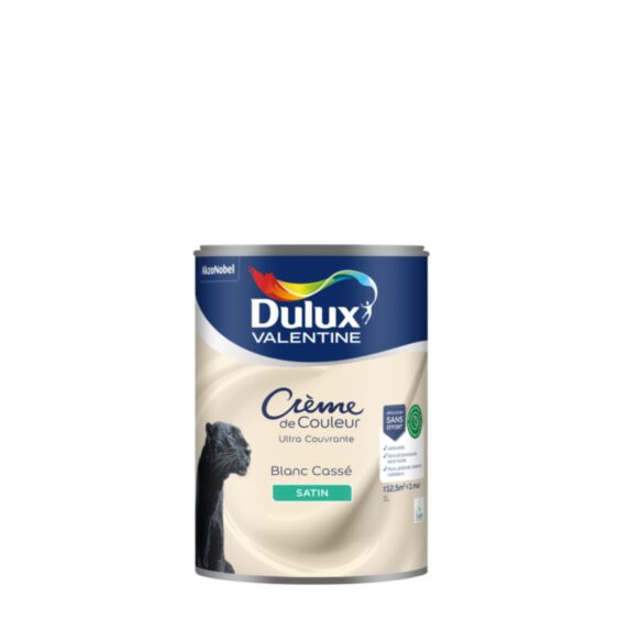 Peinture Crème de Couleur Biosourcé - Blanc Cassé - Satin - 1L - DULUX VALENTINE