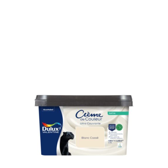 Peinture Crème de Couleur Biosourcé Satin Blanc Cassé 2,25 l - DULUX VALENTINE