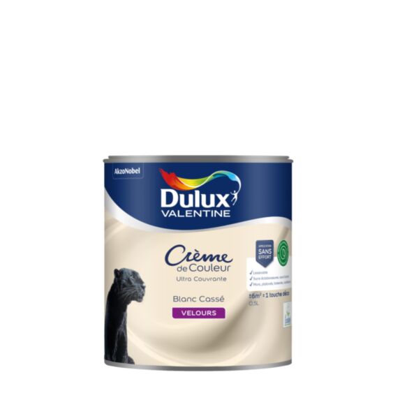 Peinture Crème de Couleur Biosourcé velours Blanc cassé 0,5L - DULUX VALENTINE