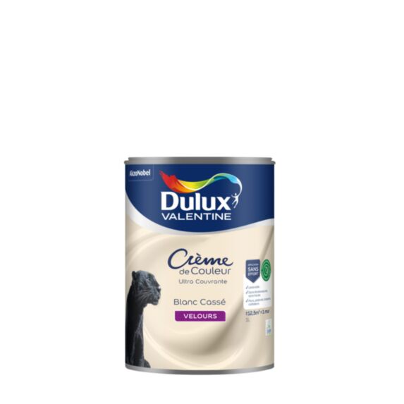Peinture Crème de Couleur Biosourcé - Blanc Cassé - Velours - 1L - DULUX VALENTINE