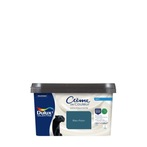 Peinture Crème de Couleur Biosourcé Mat Bleu Paon 2,25 l - DULUX VALENTINE