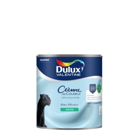 Peinture Crème de Couleur Biosourcé satin Bleu rêveur 0,5L - DULUX VALENTINE