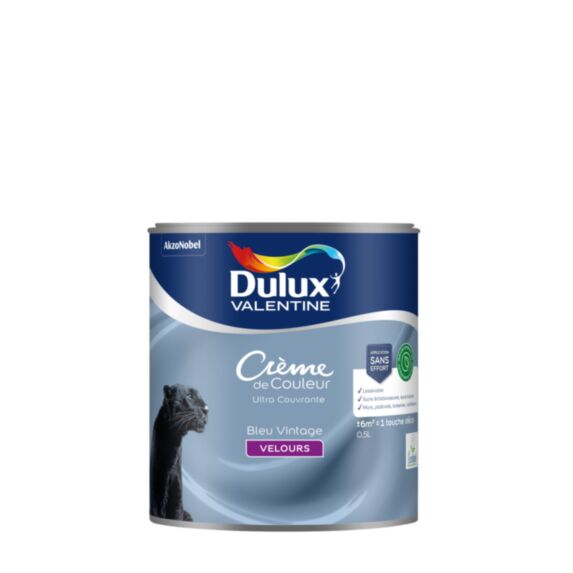 Peinture Crème de Couleur Biosourcé velours Bleu vintage 0,5L - DULUX VALENTINE
