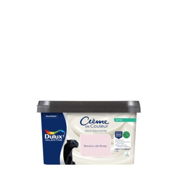 Peinture Crème de Couleur Biosourcé Satin Bouton de Rose 2,25 l - DULUX VALENTINE