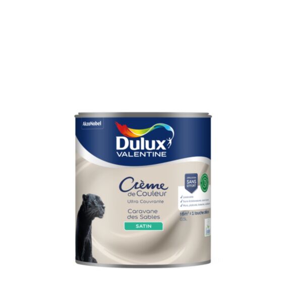 Peinture Crème de Couleur Biosourcé satin Caravane des sables 0,5L - DULUX VALENTINE