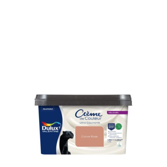 Peinture Crème de Couleur Biosourcé Velours Cuivre Rose 2,25 l - DULUX VALENTINE