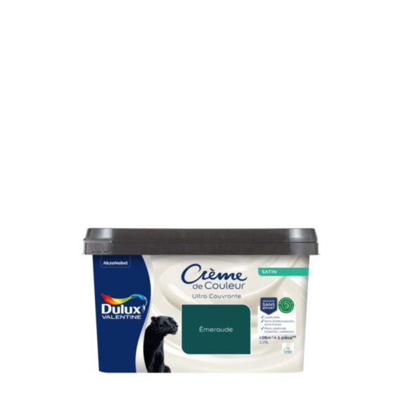 Peinture Crème de Couleur Biosourcé Satin Émeraude 2,25 l - DULUX VALENTINE
