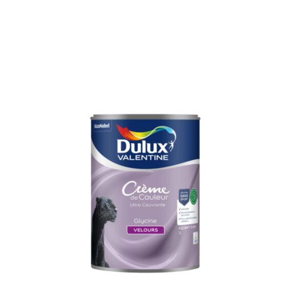 Peinture Crème de Couleur Biosourcé - Glycine - Velours - 1L - DULUX VALENTINE