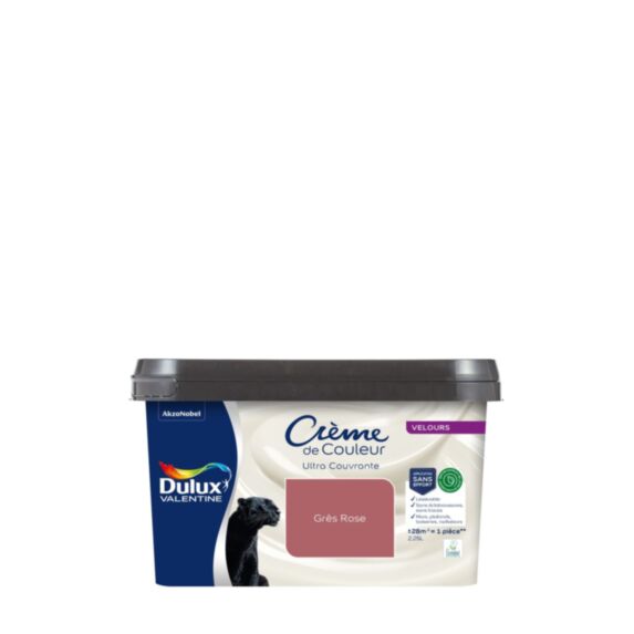 Peinture Crème de Couleur Biosourcé Velours Grès Rose 2,25 l - DULUX VALENTINE