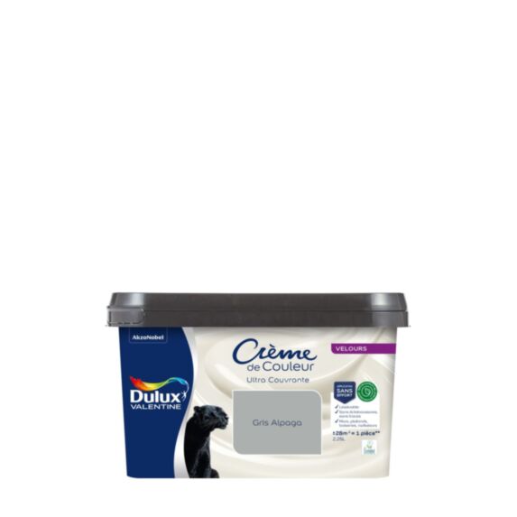 Peinture Crème de Couleur Biosourcé Velours Gris Alpaga 2,25 l - DULUX VALENTINE