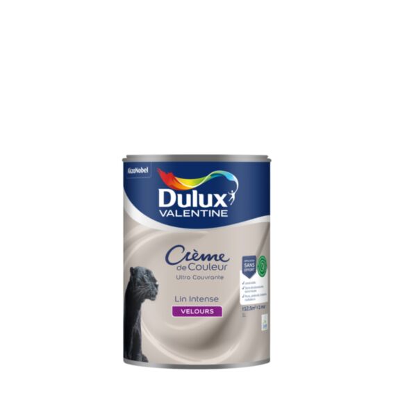 Peinture Crème de Couleur Biosourcé velours Lin intense 1L - DULUX VALENTINE