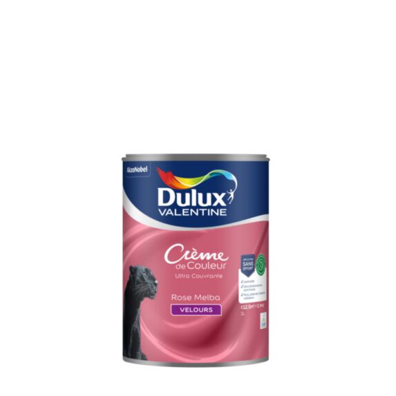 Peinture Crème de Couleur Biosourcé - Rose Melba - Velours - 1L - DULUX VALENTINE