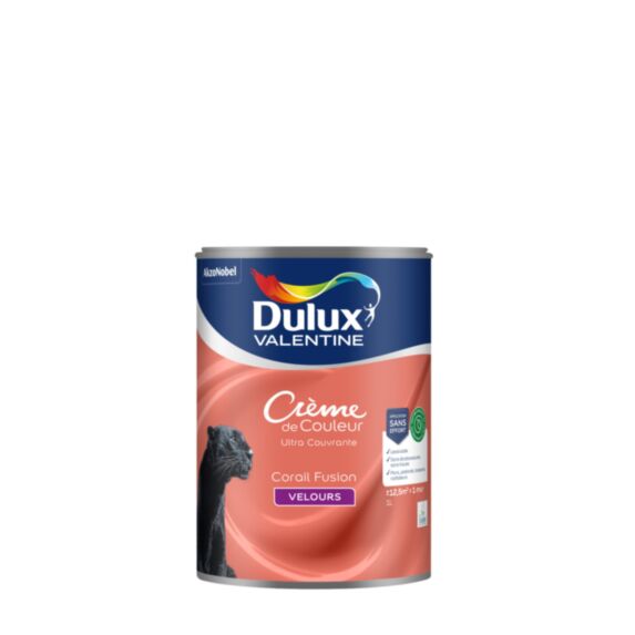 Peinture Crème de Couleur Biosourcé velours Corail fusion 1L - DULUX VALENTINE
