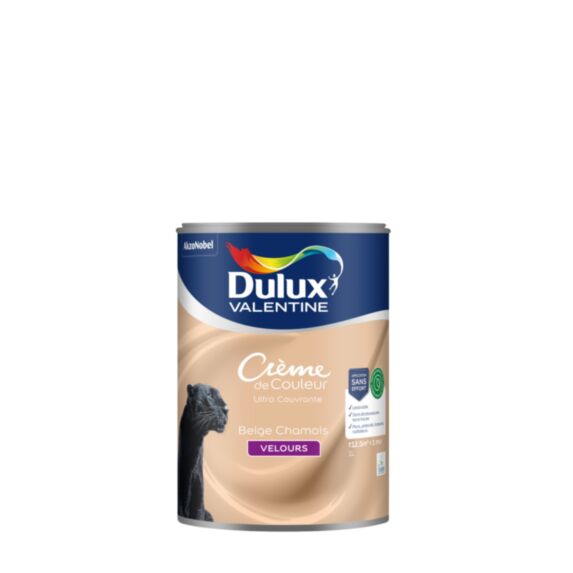 Peinture Crème de Couleur Biosourcé - Beige Chamois - Velours - 1L - DULUX VALENTINE