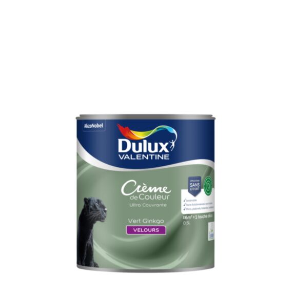 Peinture Crème de Couleur Biosourcé - Vert Ginkgo - Velours - 0,5L - DULUX VALENTINE