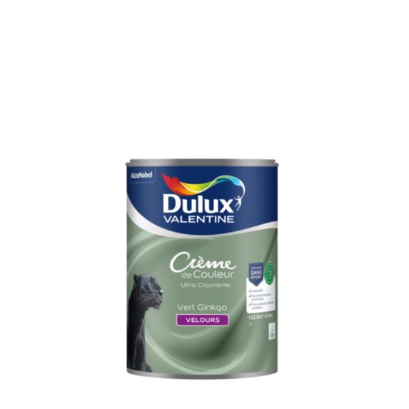 Peinture Crème de Couleur Biosourcé - Vert Ginkgo - Velours - 1L - DULUX VALENTINE