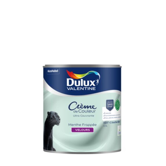 Peinture Crème de Couleur Biosourcé velours Menthe frappée 0,5L - DULUX VALENTINE