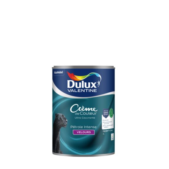 Peinture Crème de Couleur Biosourcé velours Pétrole intense 1L - DULUX VALENTINE
