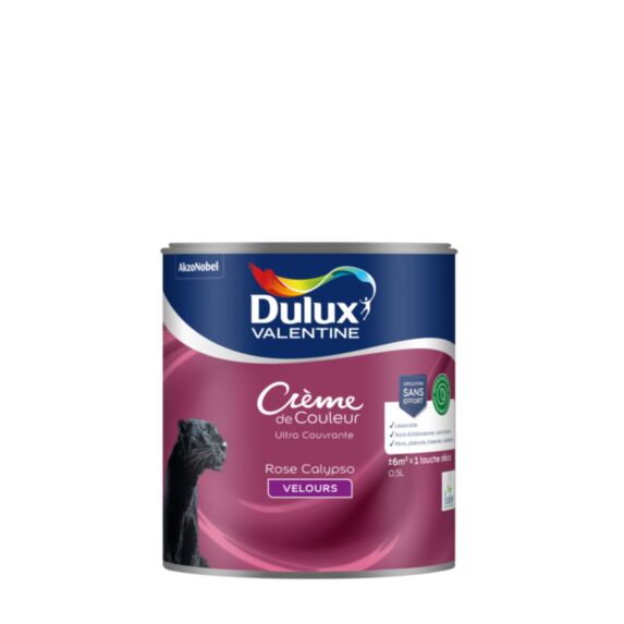 Peinture Crème de Couleur Biosourcé velours Rose Calypso 0,5L - DULUX VALENTINE