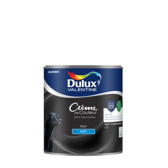 Peinture Crème de Couleur Biosourcé mat Noir 0,5L - DULUX VALENTINE