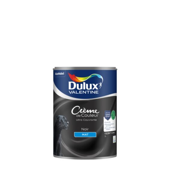 Peinture Crème de Couleur Biosourcé mat Noir 1L - DULUX VALENTINE