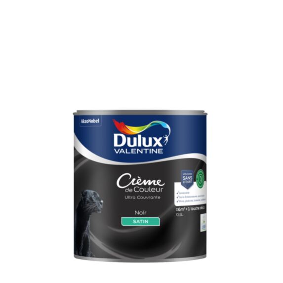 Peinture Crème de Couleur Biosourcé satin 0,5L noir - DULUX VALENTINE