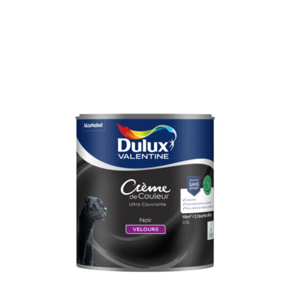 Peinture Crème de Couleur Biosourcé velours Noir 0,5L - DULUX VALENTINE